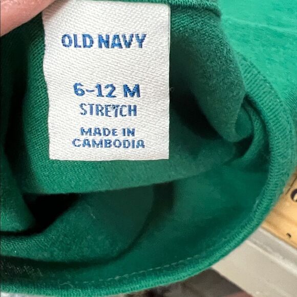 Old Navy Green Velour long sleeve Holiday knit dress size 6-12 months - Picture 7 of 8